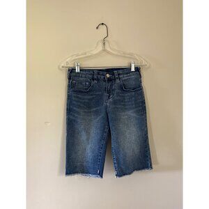 True Religion Boys 14 Blue Ricky Relaxed Straight Bermuda Shorts Stretch Denim